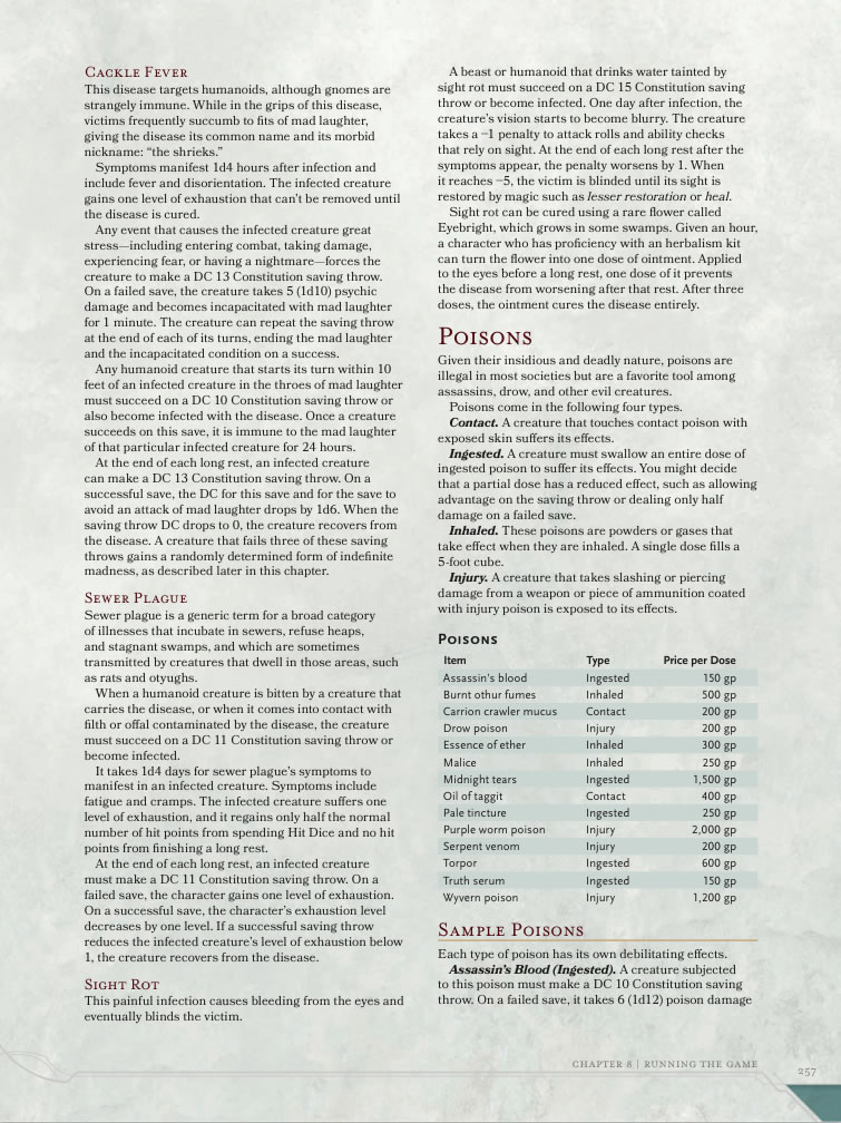 5e system shock table